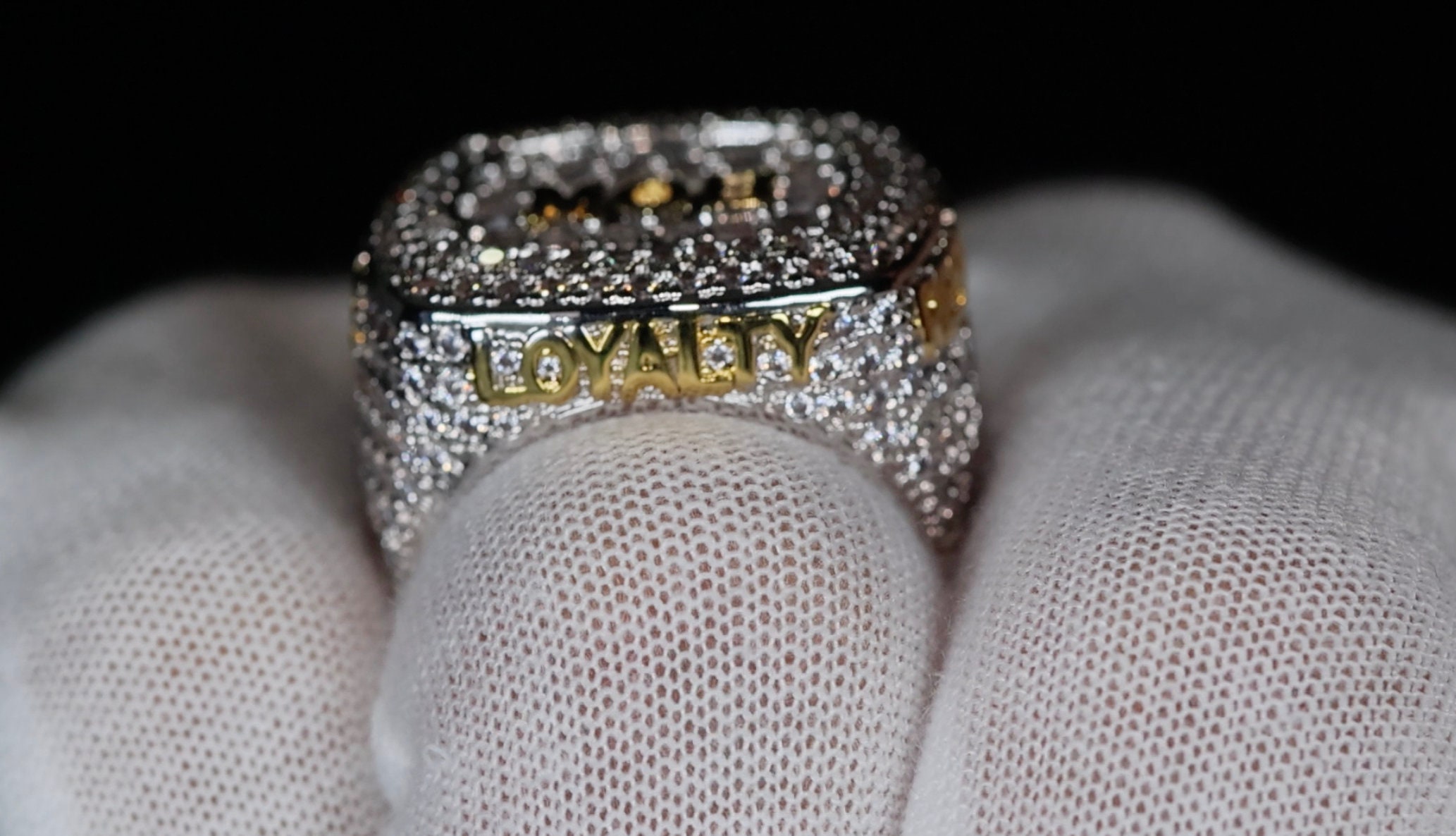 Rap Battle Rings Hip Hop Ring | Mens Baguette Ring | Mens Iced Out Ring | MOB Ring ...