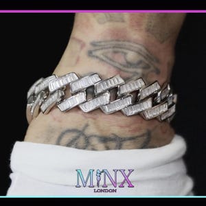 Iced Out Bracelet | Iced Cuban Link Bracelet, Mens Iced Out Bracelet, Cuban Link Bracelet, Mens Baguette Diamond Bracelet | Hip Hop Bracelet