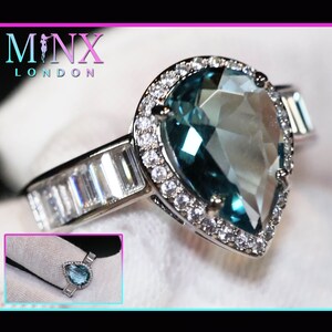 ペアカット ダイヤモンド リング | アクアマリン ブルー ダイヤモンド リング | アクアマリン ダイヤモンド リング | ティールブルー ダイヤモンド リング | ブルー ダイヤモンド リング | ティアドロップ リング