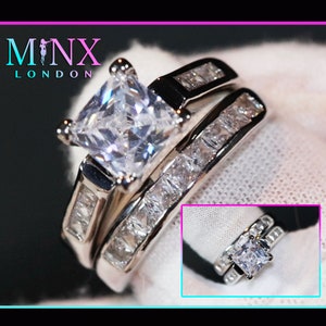 Engagement Ring | Womens Wedding Ring Set | Engagement Ring Diamond | Wedding Ring | Princess Cut Diamond Wedding Ring | Womens Wedding Ring