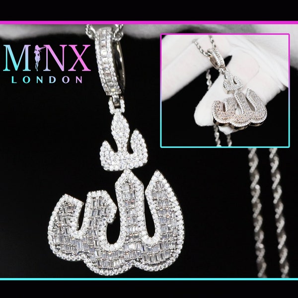 Pendentif Allah | Collier Allah en diamant | Pendentif Allah diamant | Pendentif musulman | Colliers islamiques | Cadeau islamique | Cadeau musulman