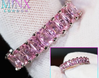 Pink Diamond Ring | Eternity Rings | Womens Eternity Ring | Pink Diamond Engagement Ring | Baguette Ring | Promise Ring | Eternity Ring