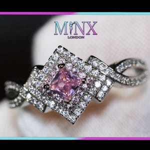 Pink Diamond Ring | Pink Diamond Engagement Ring | Womens Pink Diamond Ring | Promise Ring | Pink Princess Cut Diamond Ring