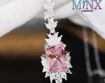 Pink Diamond Pendant | Pink Radiant Cut Diamond Pendant | Pink Diamond Necklace | Womens Pink Diamond Pendant | Big Pink Diamond Pendant