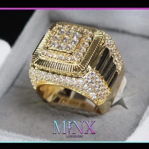 Gouden diamanten herenring | Gouden Iced Out-ring heren | Gouden pinkring heren | Hiphopring heren | Gouden diamanten ring | Iced Out-ring heren