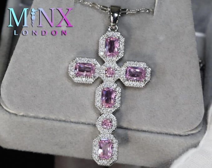 Pink Diamond Cross | Pink Diamond Cross Pendant | Big Pink Diamond ...