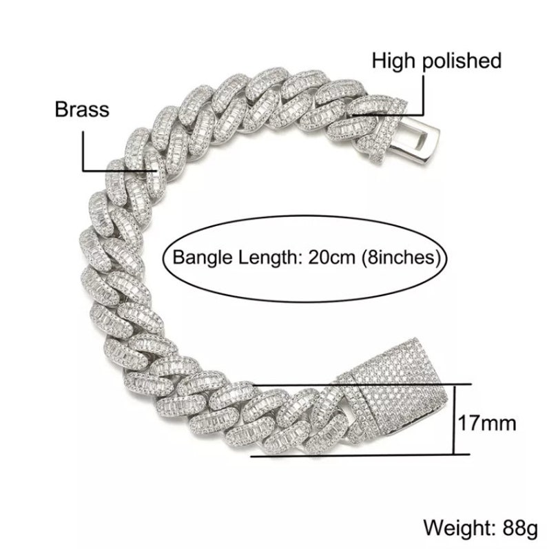 Cuban Link Chain Iced Out Chain Iced Out Necklace Iced Etsy UK