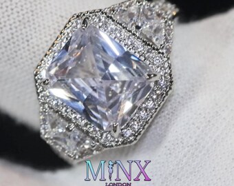 Big Diamond Ring | Womens Big Diamond Ring | Womens Engagement Ring | Radiant Diamond Ring | Womens Wedding Ring | Womens Big Carat Ring