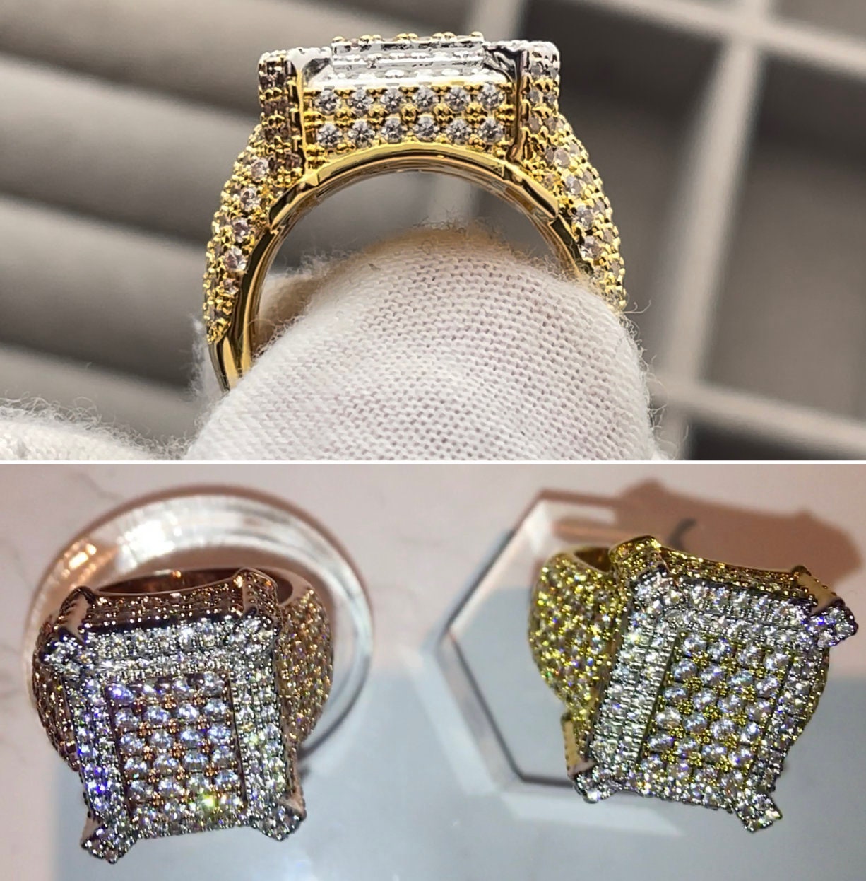 14kt Yellow and White Gold Men's Diamond Ring | Grand Jewelers
