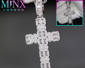 Iced Out Cross Pendant | Big Cross Pendant | Cross necklace for Men | Cross Necklace Women | Cross Pendant and Necklace | Iced Cross Pendant