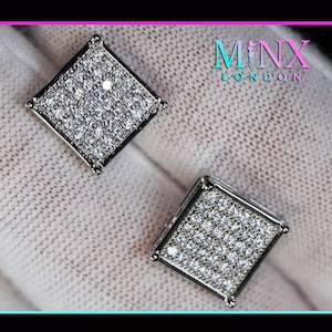 Gefrorene Ohrstecker | Diamant Ohrringe | Damen Ohrringe | Diamant Ohrstecker | Quadrat Diamant Ohrstecker | Herren Diamant Ohrstecker