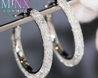 Set Orecchini A Cerchio In Argento 925 Con Zirconie – Lunetta Diamonique, Anti-appannamento