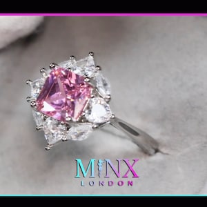Pink Diamond Engagement Ring | Pink Diamond Ring | Women&#39;s Pink Diamond Ring | Women&#39;s Pink Cushion Cut Diamond Ring | Pink Wedding Ring