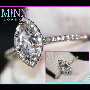 Anillo de halo / Anillo ovalado / Anillo de compromiso con halo / Anillo de compromiso con halo / Anillo de marquesa / Anillo de promesa / Anillo de compromiso / Anillo de boda con halo