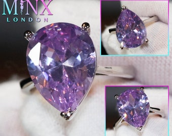 Bague diamant violet | Bague en forme de larme | Bague en forme de poire | Bague de fiançailles en forme de larme | Bague en forme de larme | Bague de fiançailles | Alliances diamant