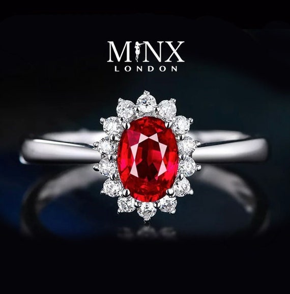 Red Diamond Ring Red Diamond Engagement Ring Red Wedding Etsy