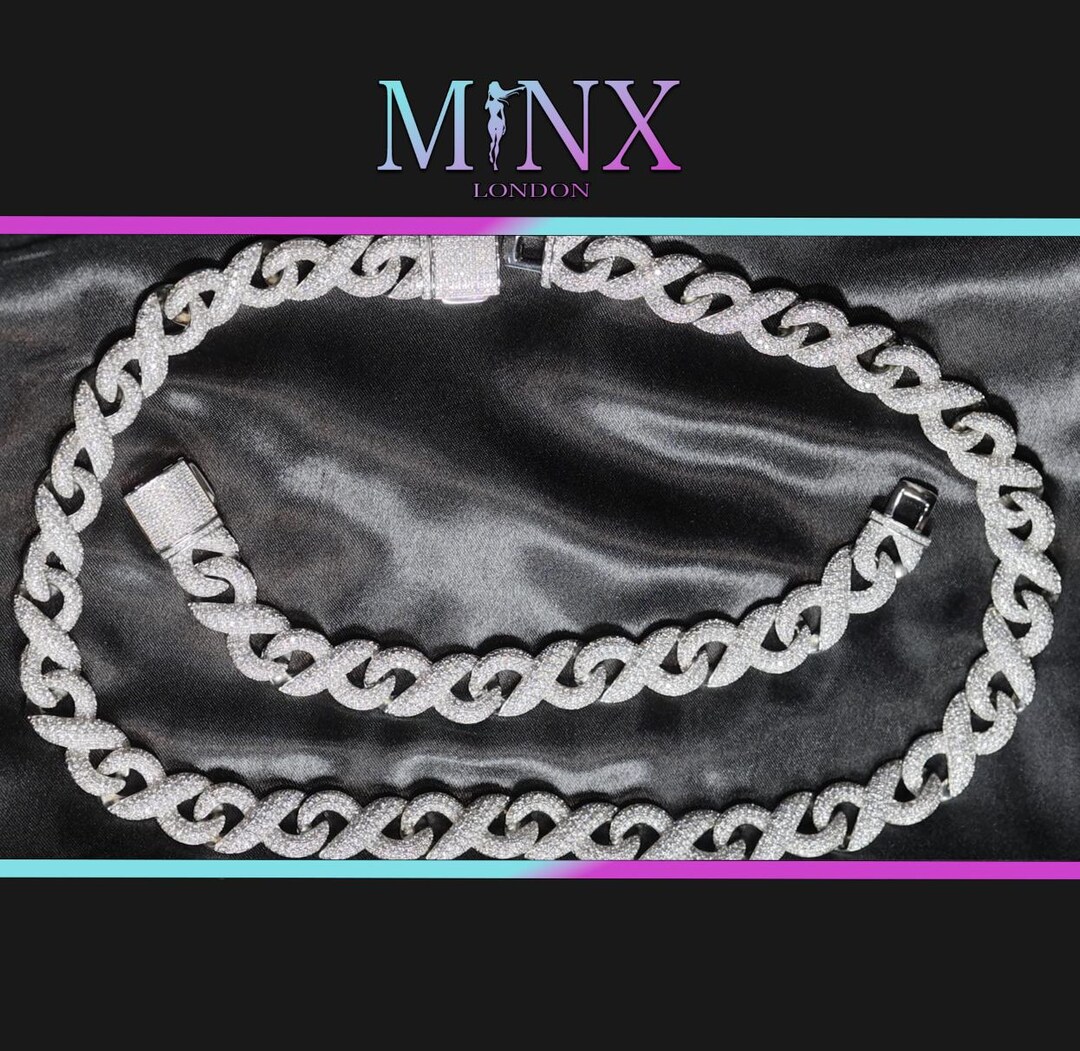 Diamond Infinity Link Chain | Iced Out Chain | Iced Out Cuban Chain ...