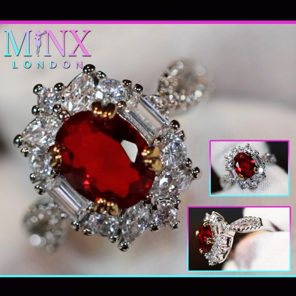 Ruby Ring | Red Diamond Ring | Womens Red Diamond Ring | Ruby Engagement Ring | Ruby Diamond Ring | Ruby Wedding Ring | Red Engagement Ring