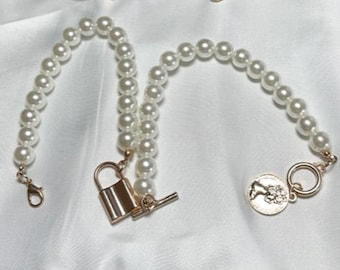 Pearl Bracelets | Womens Pearl Bracelet Pack | Pearl Bracelet for Women | Gold Pearl Bracelet | Pearl Bracelet with Gold | Charm Bracelet