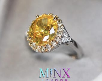 Anel de diamante amarelo | Anéis de noivado com diamante amarelo | Aliança de casamento com diamante amarelo | Anel de diamante oval amarelo | Anel de noivado feminino