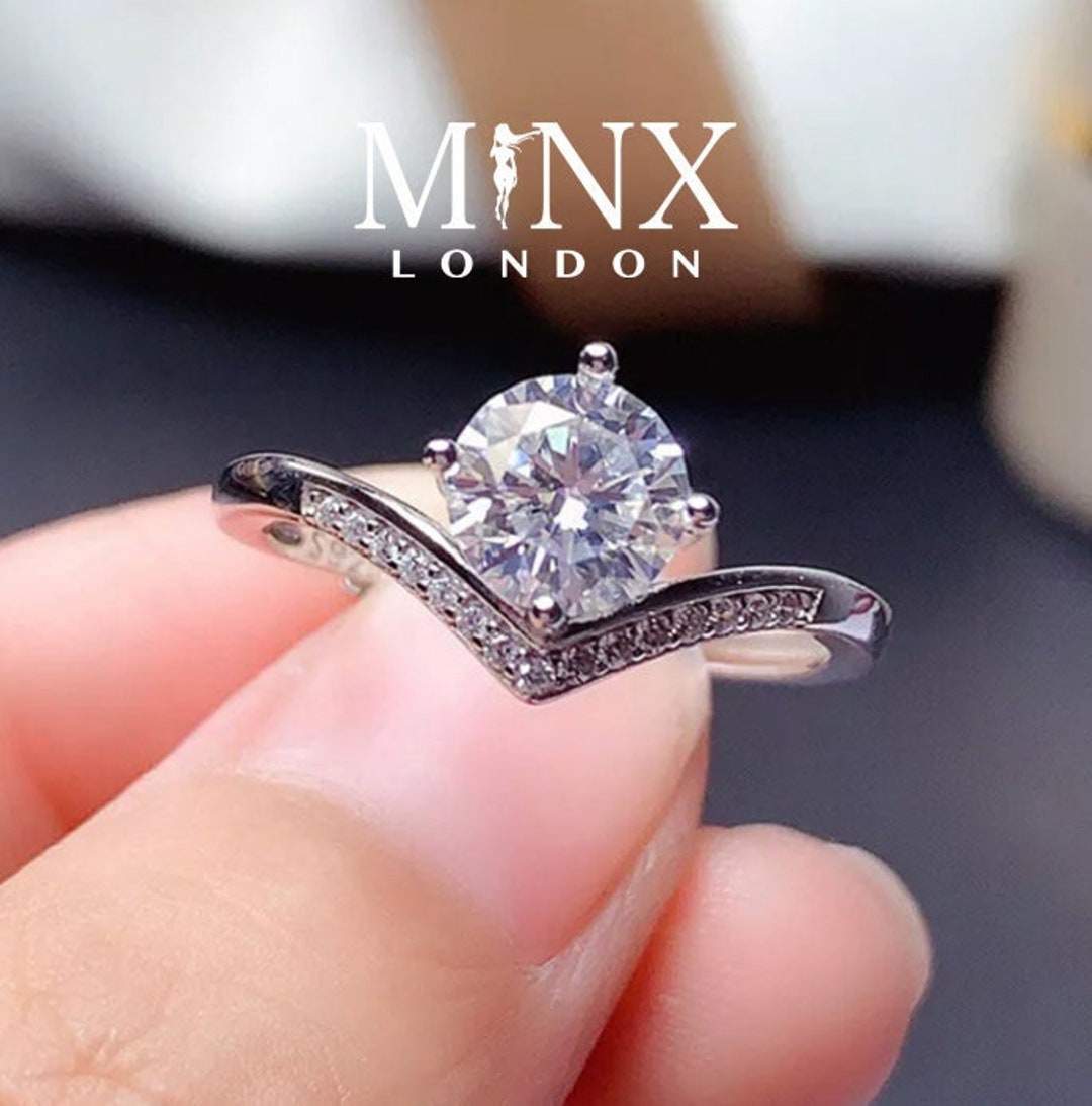 Wishbone Ring Wishbone Rings Wishbone Engagement Ring V Shape