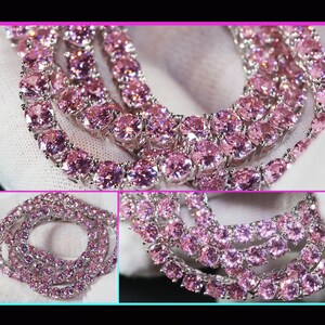 Tennis Chain | Pink Diamond Tennis Chain | Tennis Necklace | Womens ...
