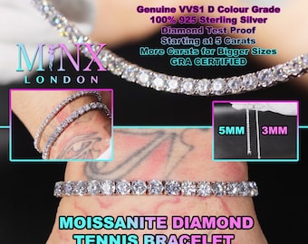 Tennis Chain | Tennis Bracelet | Moissanite Tennis Bracelet | Mens Tennis Bracelet | Womens Tennis Bracelet | Diamond Tennis Bracelet