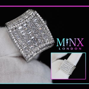 Mens Hip Hop Ring | Mens Baguette Ring | Mens Iced Out Ring | Mens Baguette Diamond Ring | Mens Big Diamond Ring | Iced Out Mens Pinky Ring