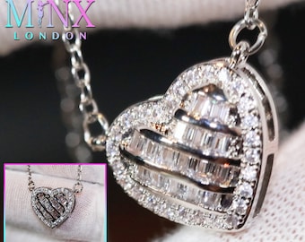 Womens Diamond Heart Pendant | Womens Diamond Necklace | Heart Necklace with Diamonds | Heart Pendant  | Heart Pendants