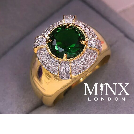 Green Diamond Ring Men