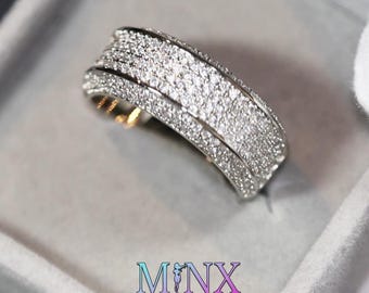 Mens Silver Diamond Ring | Mens Ring | Womens Ring | Mens Promise Ring | Iced Out Ring | Mens Engagement Ring | Mens Wedding Band