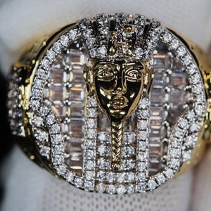 Sterlng Slver Pharaoh Man Rng, Handmade Egyptan Pharaoh Sgnet Men