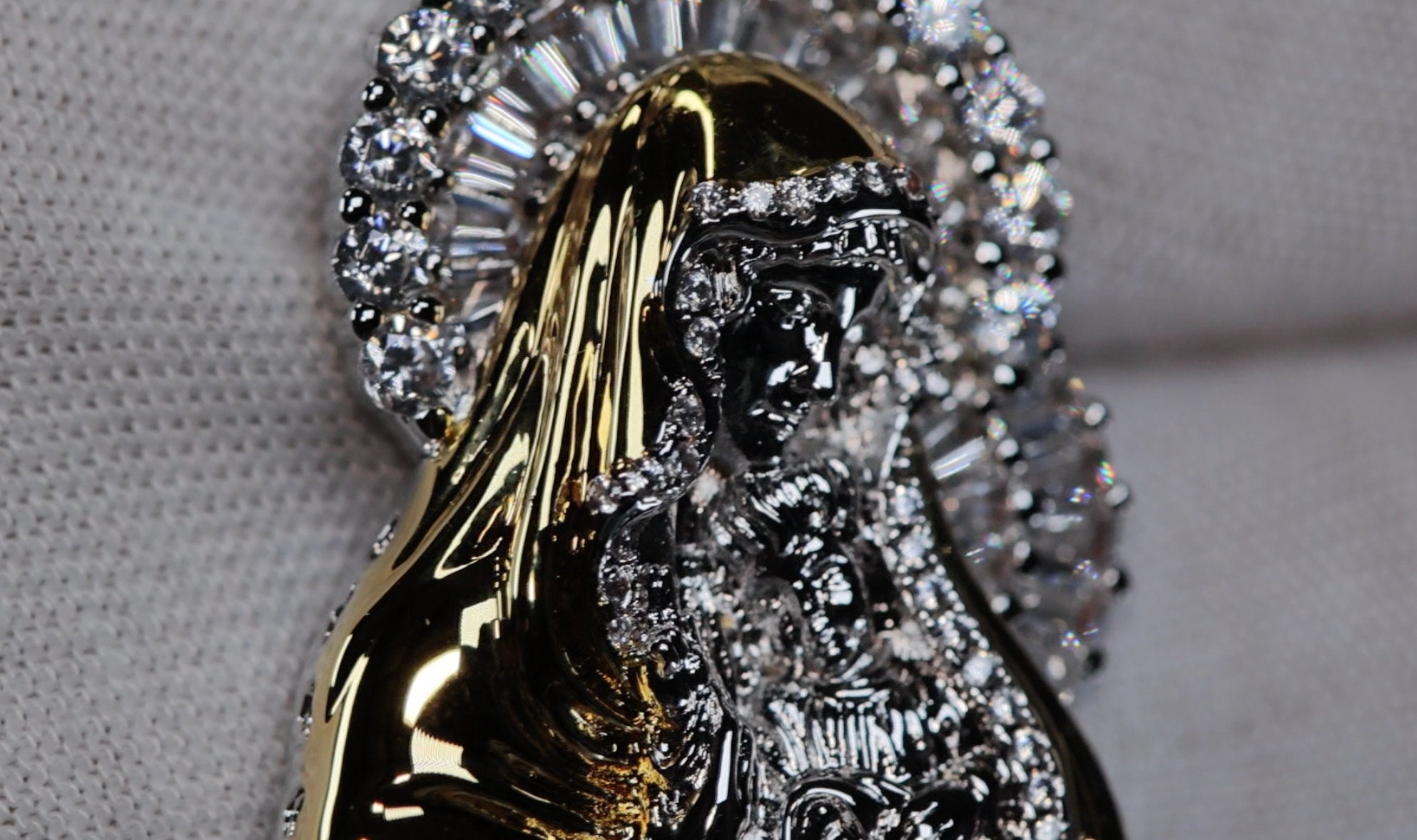 Virgin Mary Pendant | Baguette Diamond Mary Pendant | Iced Out Virgin ...