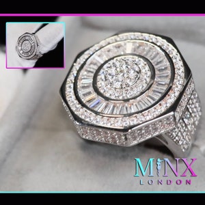 Mens Hip Hop Ring | Mens Baguette Diamond Ring | Mens Iced Out Ring | Mens Big Diamond Ring | Iced Out Rings | Mens Baguette Hip Hop Ring