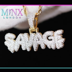 Savage Pendant | Iced Out Pendant | Letter Pendants | Diamond Pendant | Iced Necklace | Bling Necklace | Hip Hop Chain | Iced Jewellery