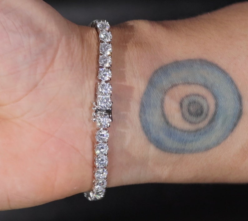 Mens Moissanite Tennis Bracelet
