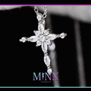 Small Diamond Cross | Small Silver Diamond Cross | Small Cross Pendant | Cross Pendant | Small Diamond Cross Pendant