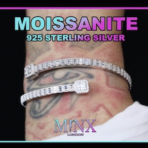 Moissanite Bracelet | Moissanite Baguette Diamond Bracelet | Moissanite Diamond Bangle | Moissanite Diamond Bracelet | Iced Out Bracelet