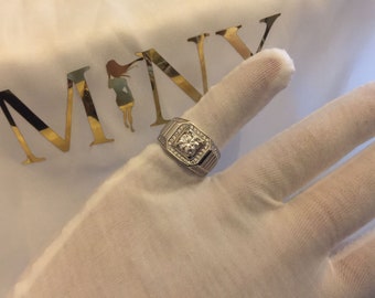 Iced Out Ring | 1 carat Ring | Moissanite Ring | Mens Wedding Ring | Iced Out Rings | Mens Diamond Ring | Big Diamond Ring | Mens Moissanite