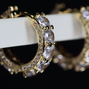 Iced Out Earrings | Gold Diamond Earrings | Womens Earrings | Mens Diamond Earrings | Mens Diamond Hoop Earrings | Hip Hop Earrings