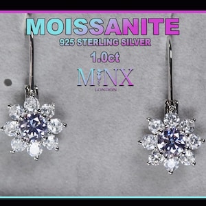 Purple Moissanite Diamond Earrings | Purple Diamond Earrings | Purple Moissanite Earrings | Snowflake Earrings | Moissanite Earrings
