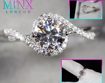 Moissanite Engagement Ring | Womens Lab Diamond Engagement Ring | Womens Moissanite Ring | Moissanite Diamond Ring | Diamond Infinity Ring