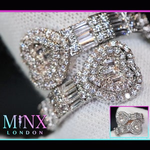 Silver Baguette Diamond Heart Ring | Diamond Heart Ring | Heart Diamond Eternity Ring | Baguette Diamond Heart Ring