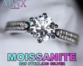 Womens Moissanite Diamond Wedding Ring | Womens Moissanite Diamond Engagement Ring | Womens Moissanite Ring | Womens Lab Diamond Ring