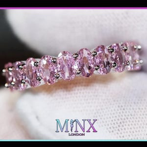 Pink Diamond Ring | Pink Diamond Eternity Ring | Women's Eternity Ring | Pink Diamond Engagement Ring | Oval Diamond Eternity Ring