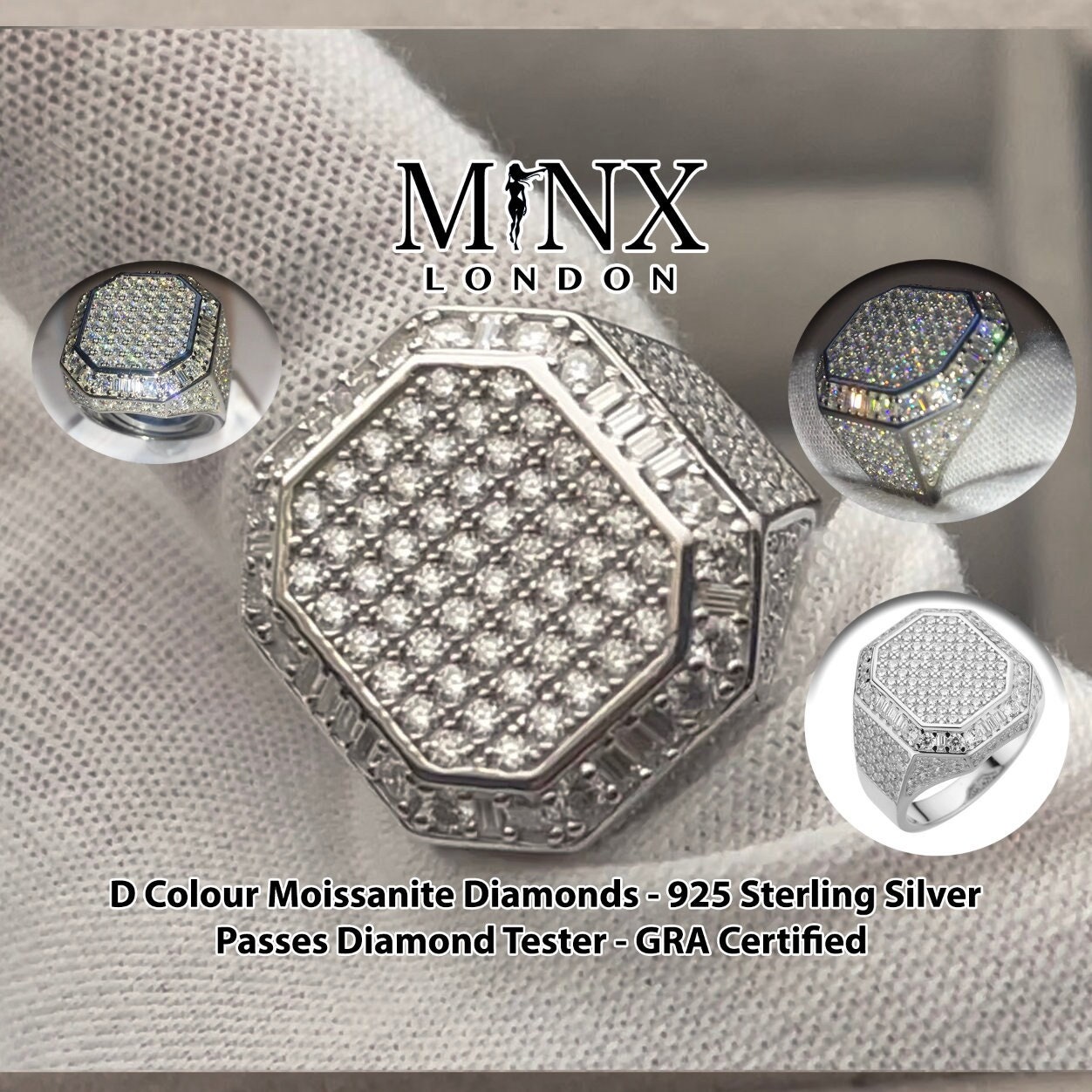 Ciondolo Uomo Moissanite 6ct Taglio Baguette – Argento 925 Personalizzabile – Jewelsfashion - copertina