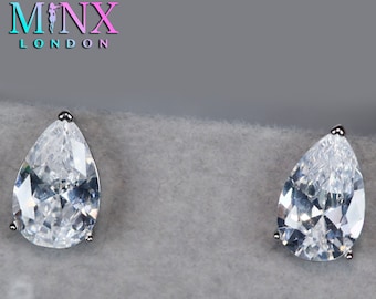 Pear Cut Diamond Ear Studs | Teardrop Diamond Ear Studs | Diamond Earrings | Diamond Earrings | Teardrop Earrings | Womens Diamond Earrings