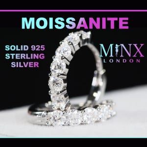 Moissanite Diamond Hoop Earrings | Mens Moissanite Diamond Hoop Earrings | Womens Moissanite Diamond Hoop Earrings | Iced Out Hoop Earrings