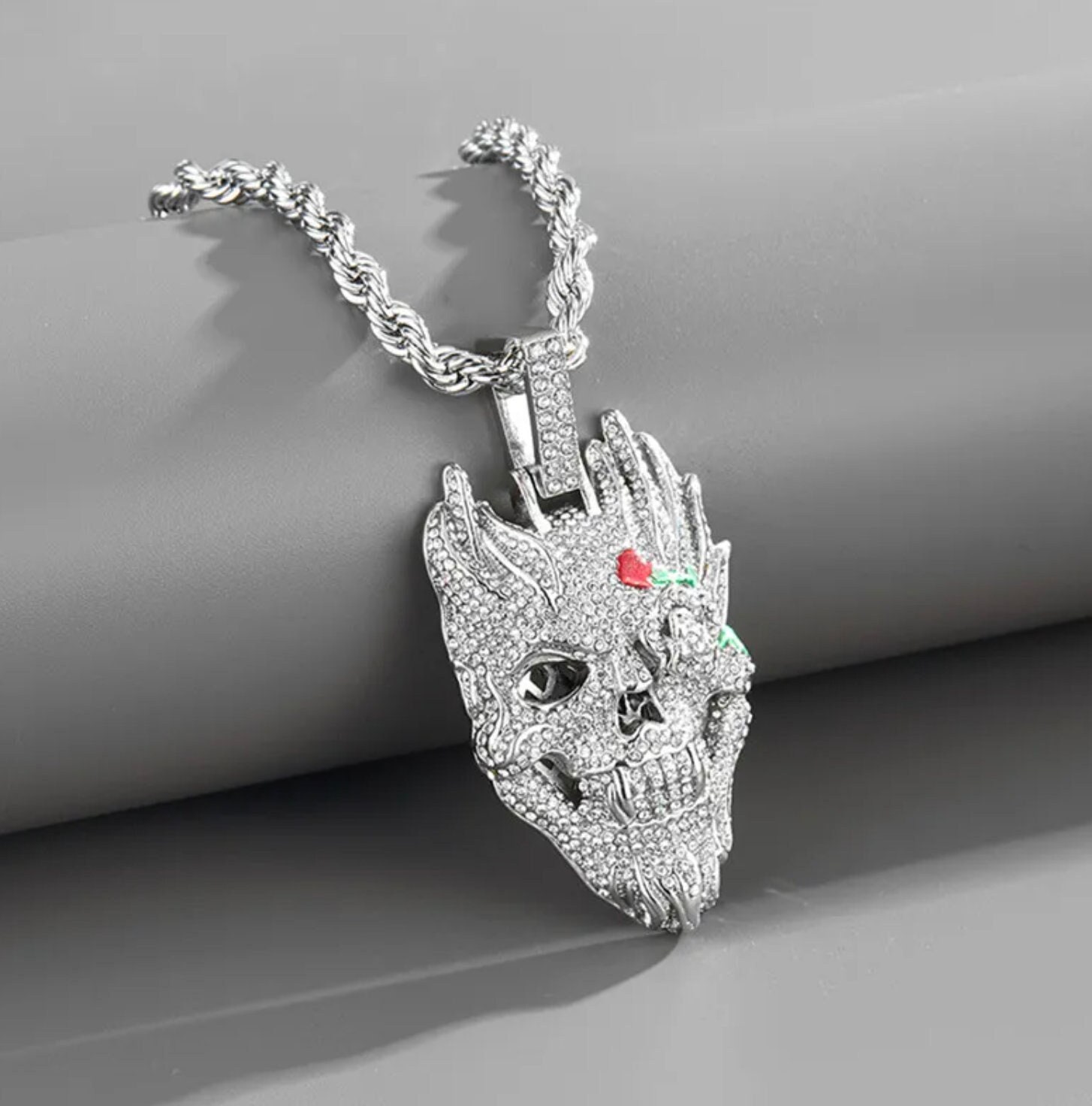 Iced chain pendant Etsy