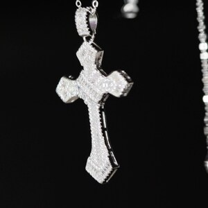 mens iced out cross pendant